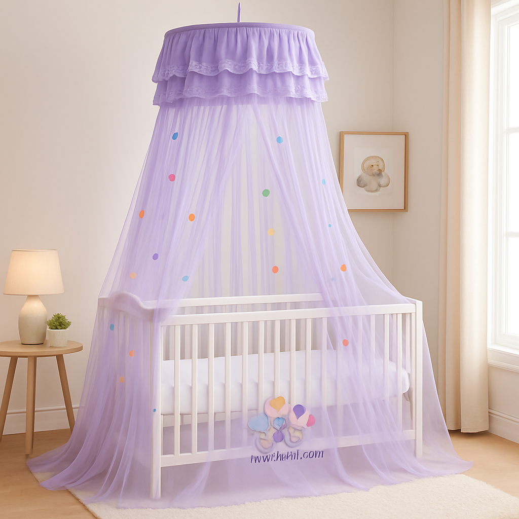 joli ciel de lit violet