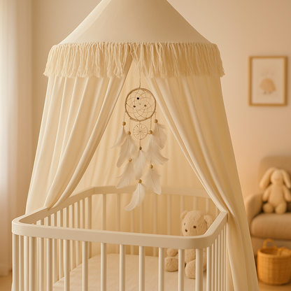 ciel de lit bébé écru