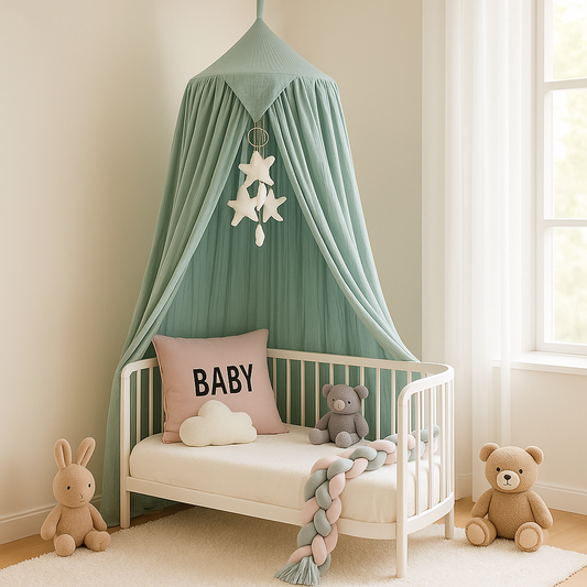ciel de lit bébé vert 